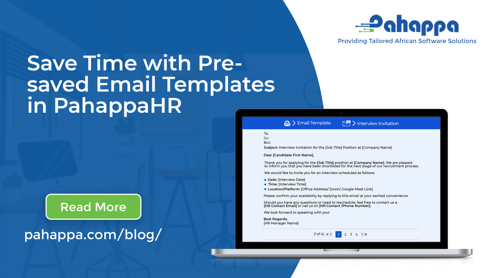 Save time with pre-saved email templates in pahappaHR